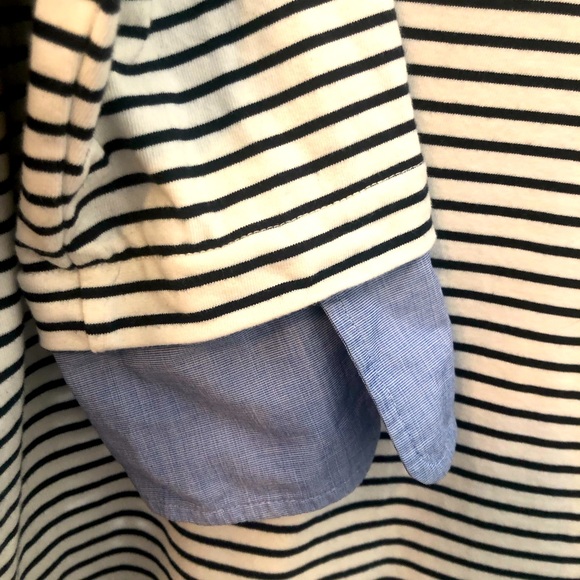 🎉 J. CREW BLUE & WHITE STRIPPED L/S TOP w/ OXFORD PEEK! 🤩 - Picture 6 of 9